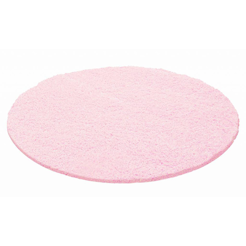 Hochflor Teppich Rund - Life Rosa