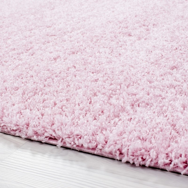 Hochflor Teppich Rund - Life Rosa - sfeer