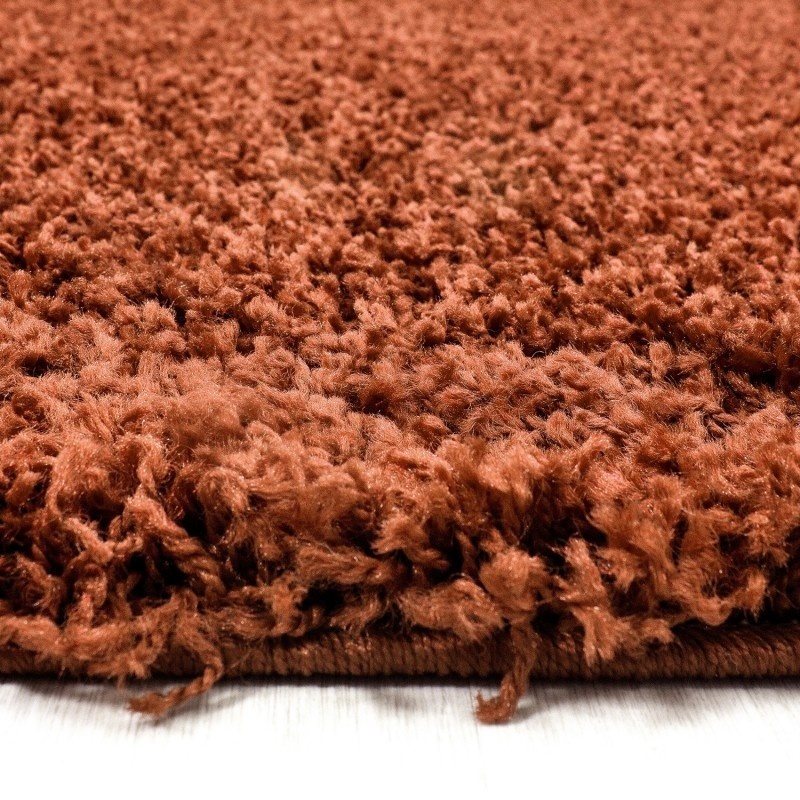 Hochflor Teppich Rund - Life Terracotta - sfeer