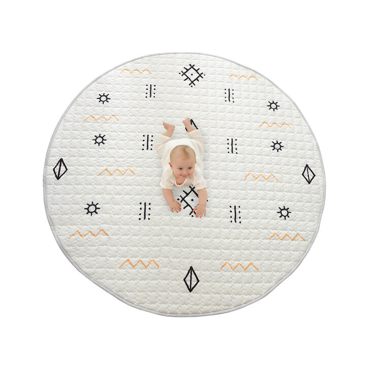 Spielteppich Baby Rund - Noa Aztec Creme 