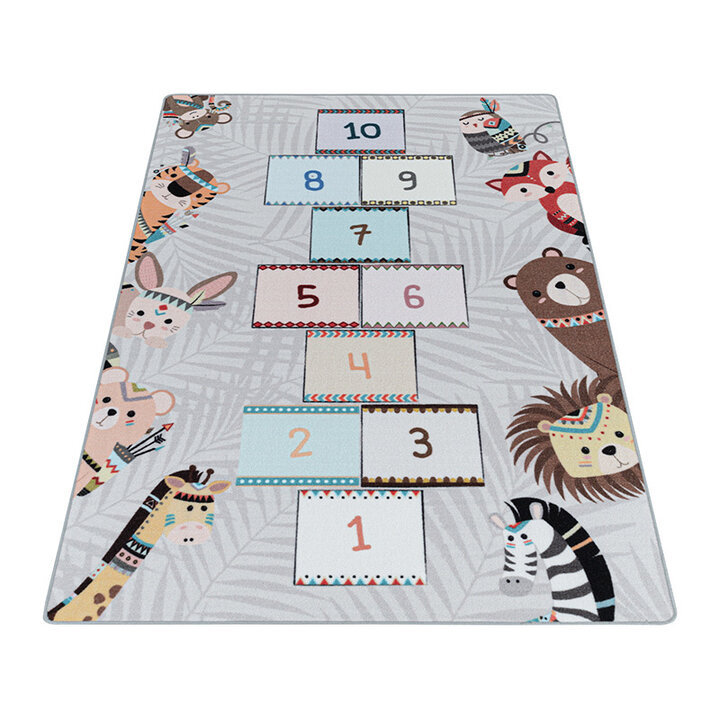 Spielteppich - Pleun Animals Hopscotch Grau