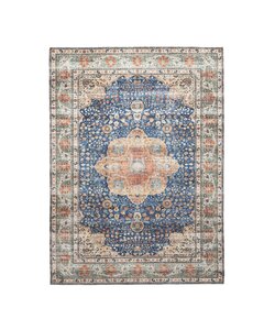 In- & Outdoor Teppich Vintage - Kairo Medaillon Dunkelblau Terra