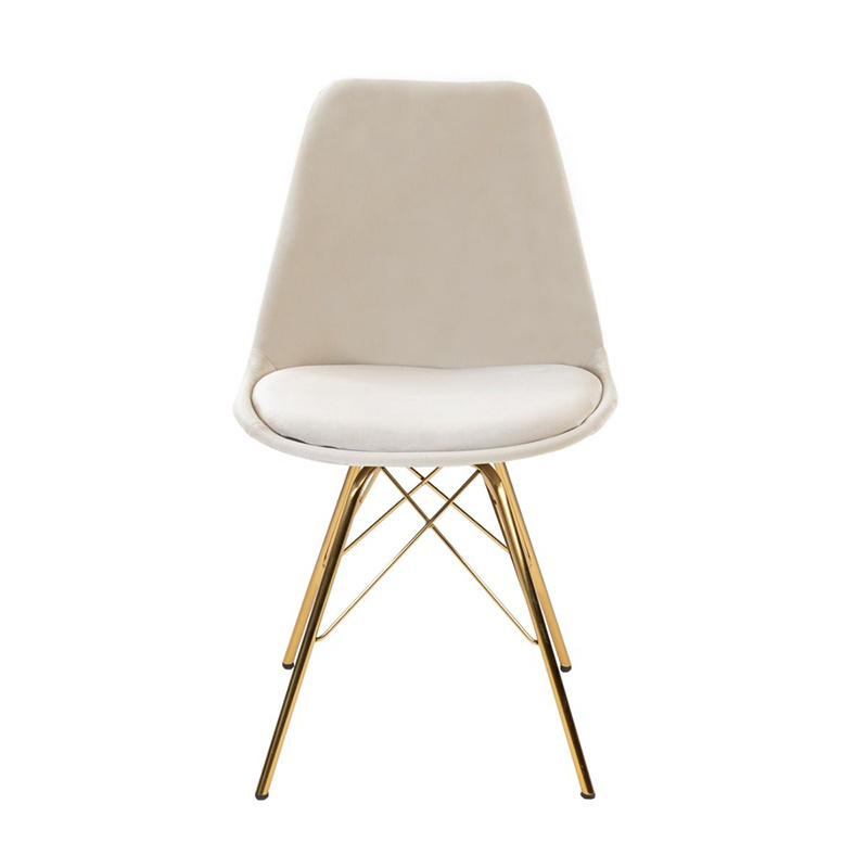Samtstuhl Creme - Gold Gestell - sfeer
