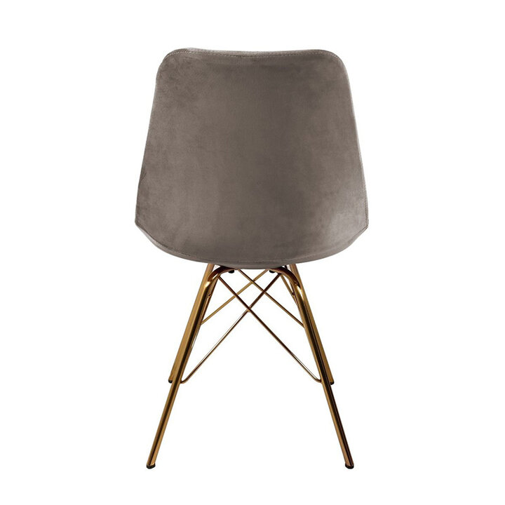 Samtstuhl Taupe  -  Gold Gestell