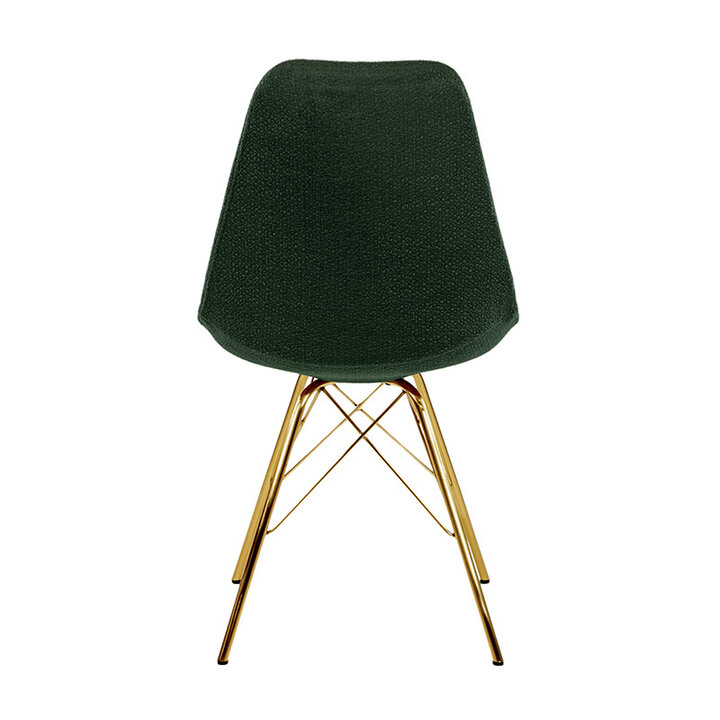 Polsterstuhl - Jens Dunkelgrün - Gold Gestell