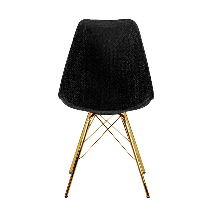 Polsterstuhl - Jens Schwarz - Gold Gestell
