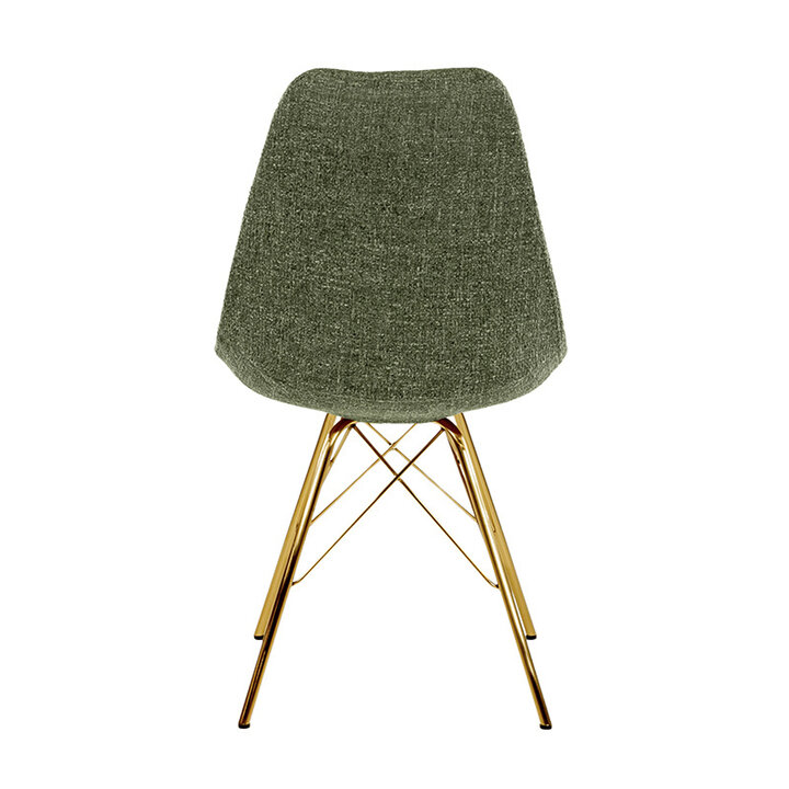 Polsterstuhl - Jens Grün - Gold Gestell