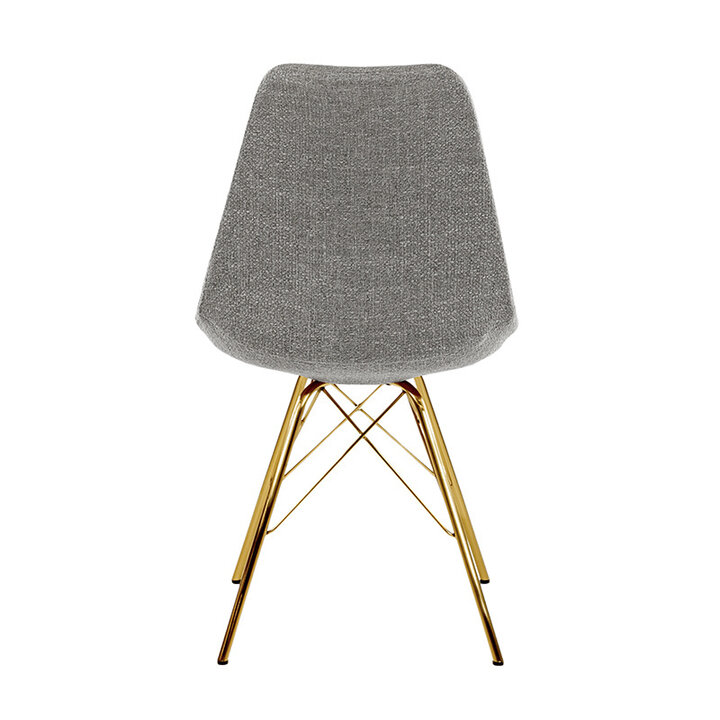 Polsterstuhl - Jens Grau - Gold Gestell 