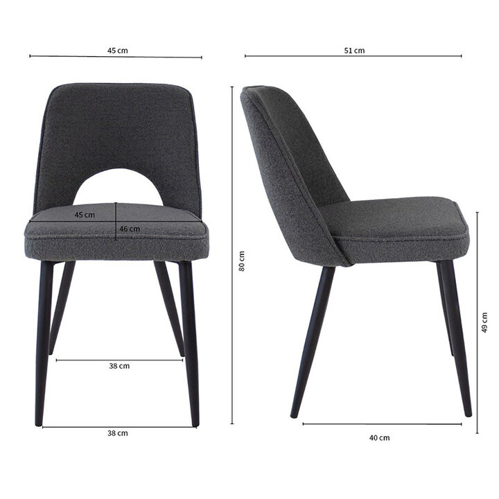 Esszimmerstuhl - Mare Dunkelgrau