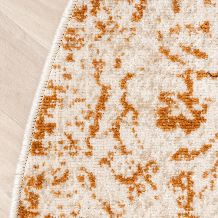 Teppich Vintage Rund - Spring Ethnic Creme Terra