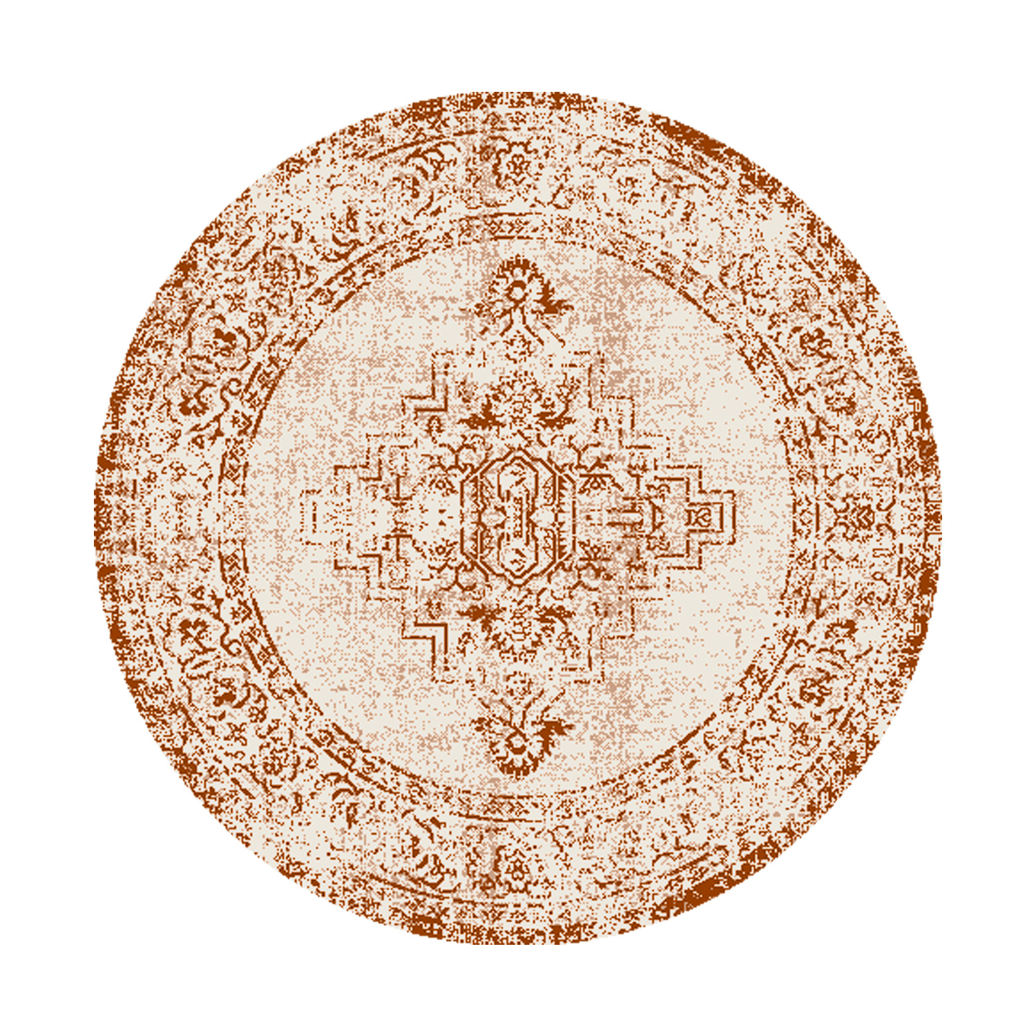 Teppich Vintage Rund - Spring Ethnic Creme Terra - sfeer