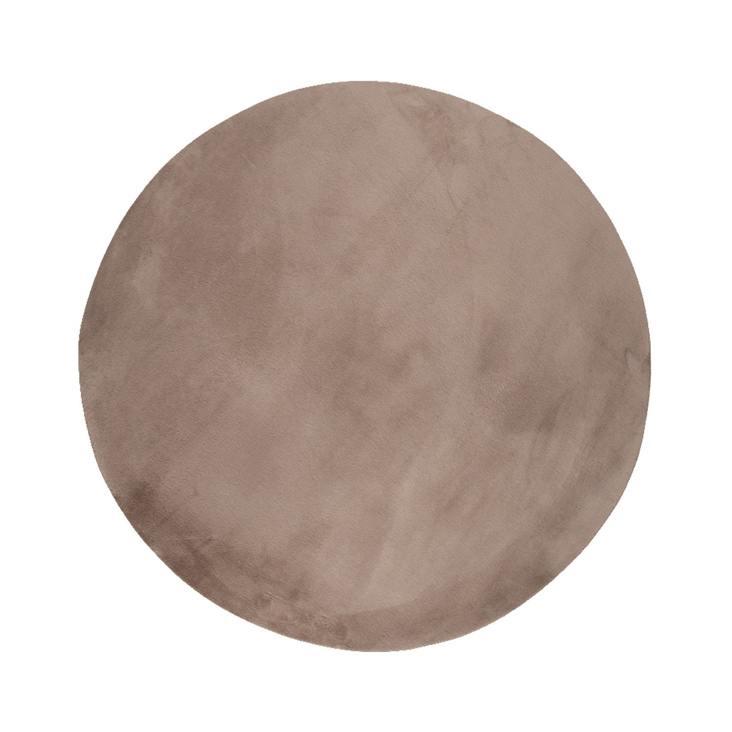 Flauschiger Teppich Rund - Cozy Taupe - sfeer