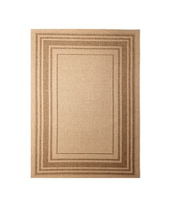 Garten Teppich Jute - Mavi Border Creme Braun