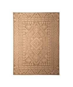 Garten Teppich Jute - Mavi Medaillon Creme Braun