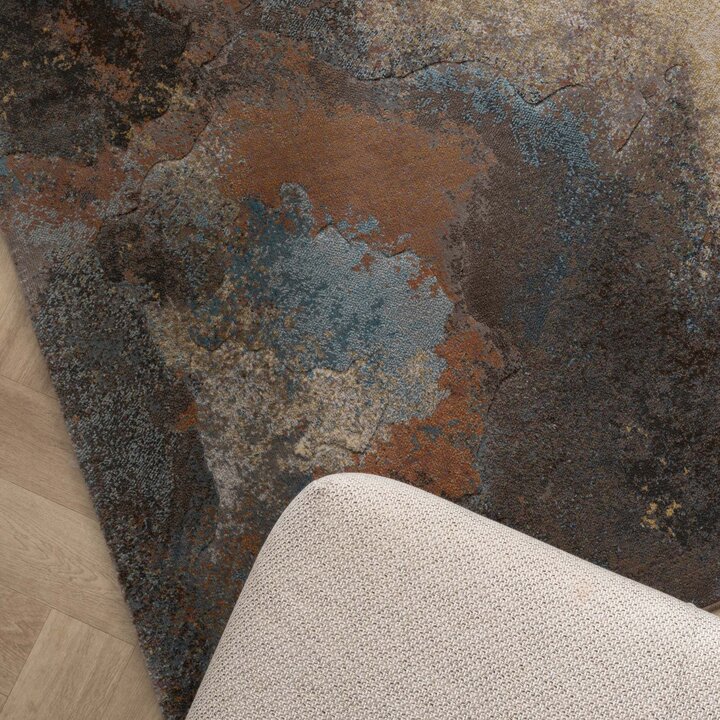 Industrielle Teppiche - Raphael Blau Terrakotta