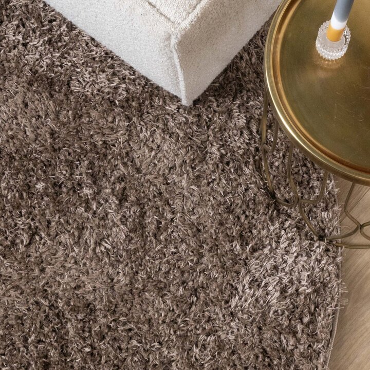 Shaggy Teppich Rund - Blaze Taupe