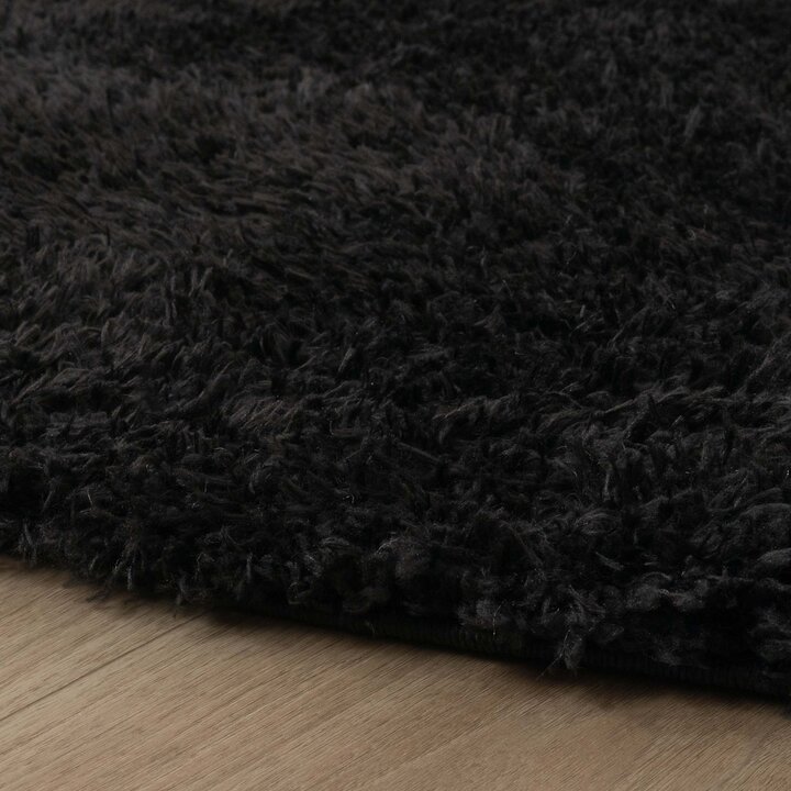 Shaggy Teppich Rund - Blaze Schwarz
