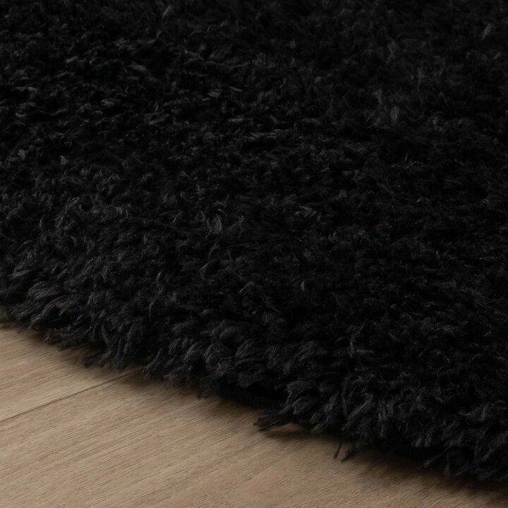 Shaggy Teppich Oval - Blaze Schwarz