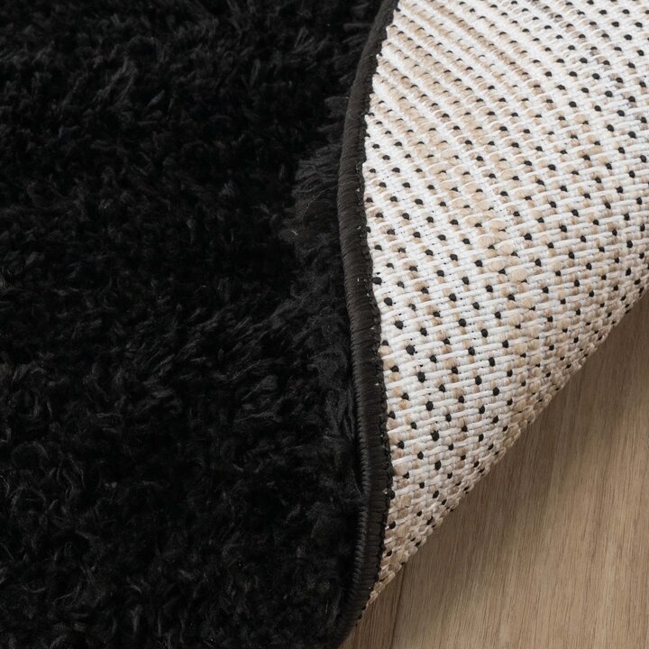 Shaggy Teppich Oval - Blaze Schwarz