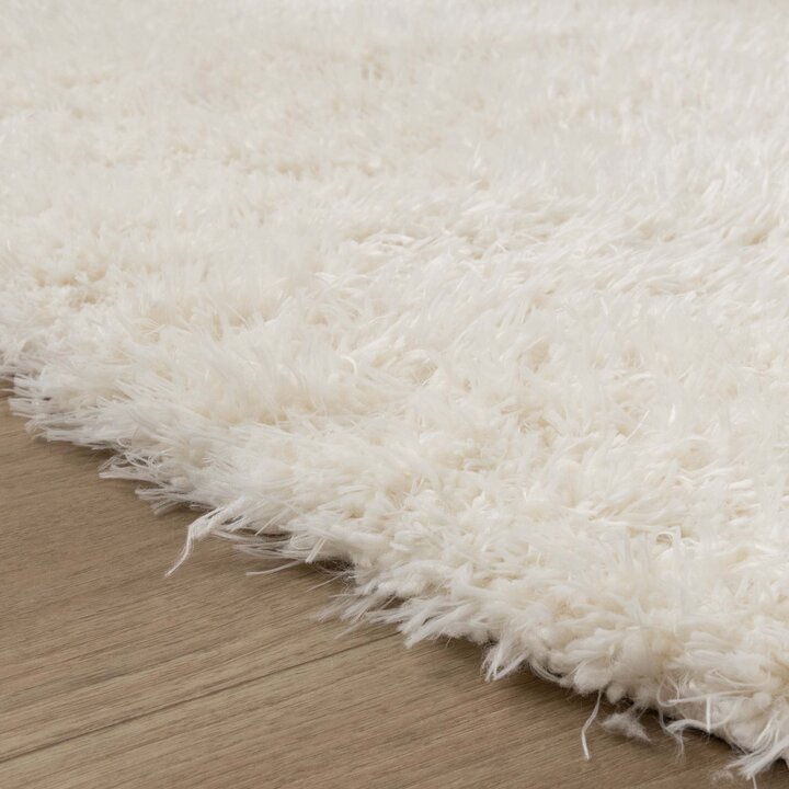 Shaggy Teppich Rund - Blaze Weiß
