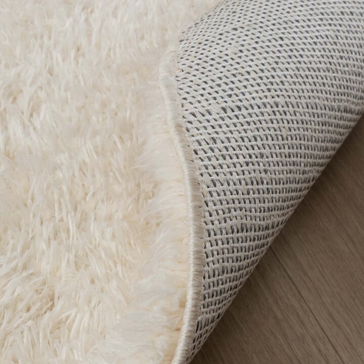 Shaggy Teppich Rund - Blaze Weiß