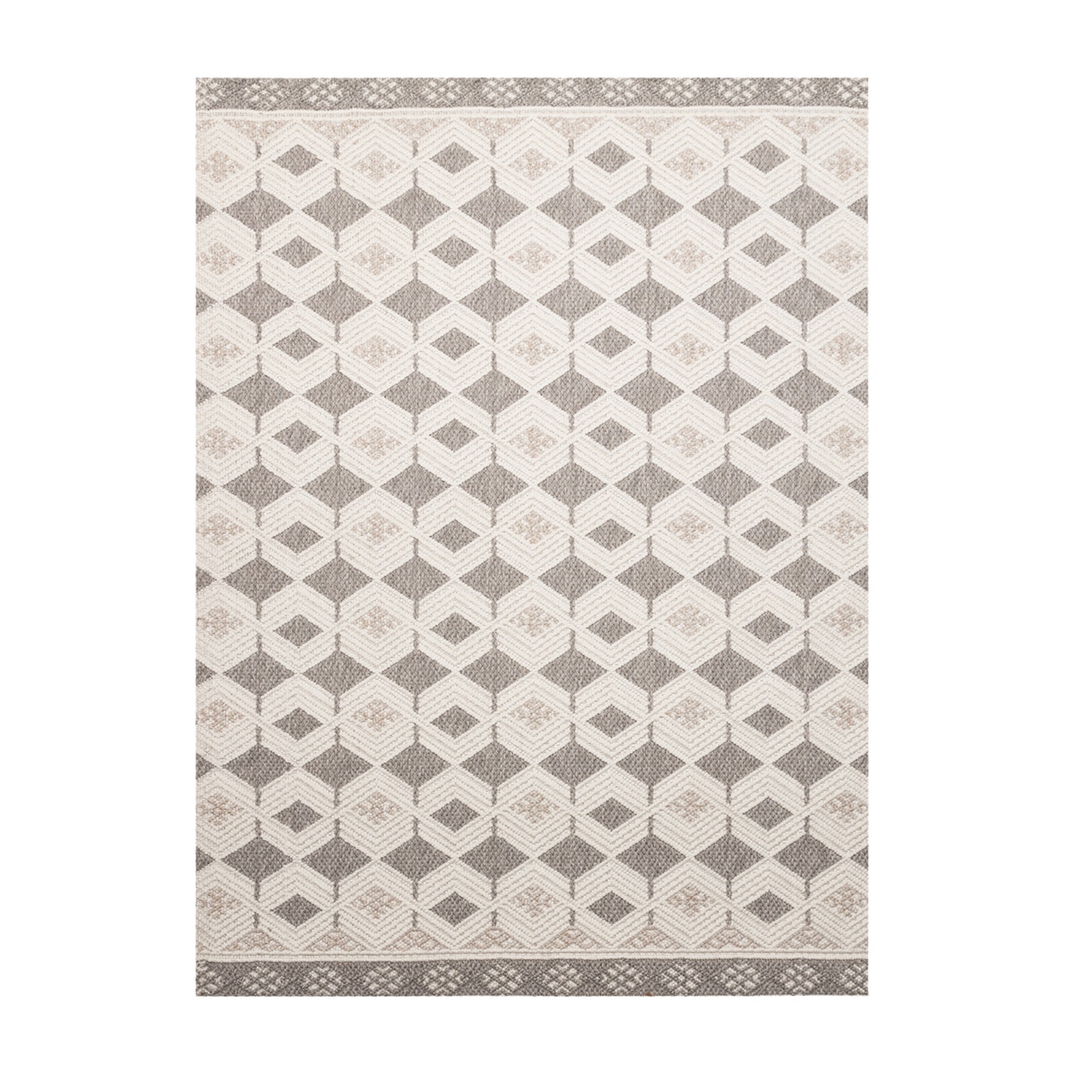 Nachhaltiger Teppich - Lorre Blocks Creme Anthrazit - sfeer