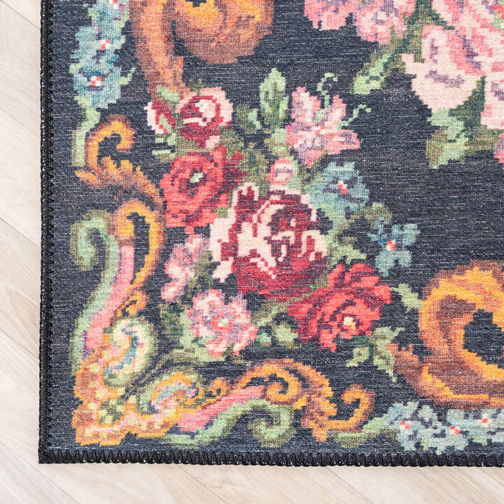 Blumen Teppich - Estate Rosen Kelim Gold