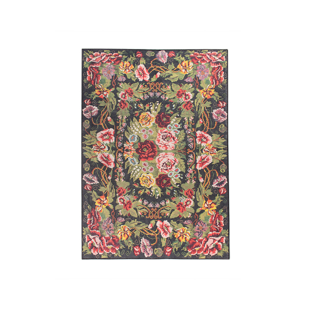 Blumen Teppich - Estate Rosen Kelim Grün - sfeer