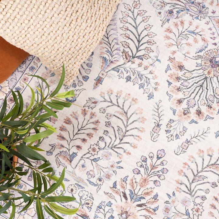 Vintage Gartenteppich - Santo Flora Weiß