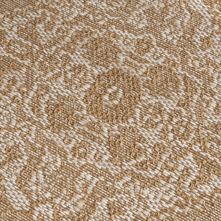 In- & Outdoor Jute Teppich - Daisy Medaillon Weiß