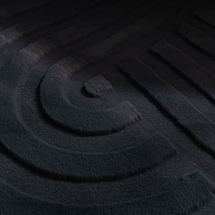 Teppich Organisch - Flowy Wavy Anthrazit