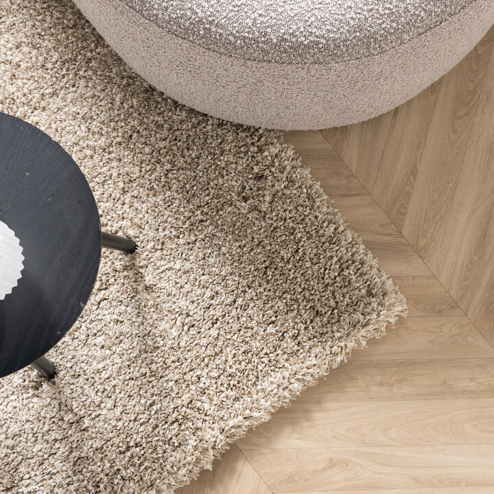 Hochflor Wohnzimmer Teppich - Yves Beige