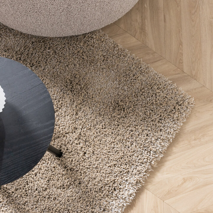Hochflor Wohnzimmer Teppich - Yves Taupe