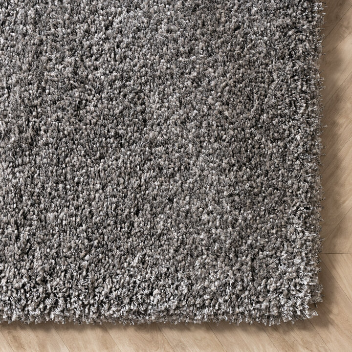 Hochflor Wohnzimmer Teppich - Yves Grau