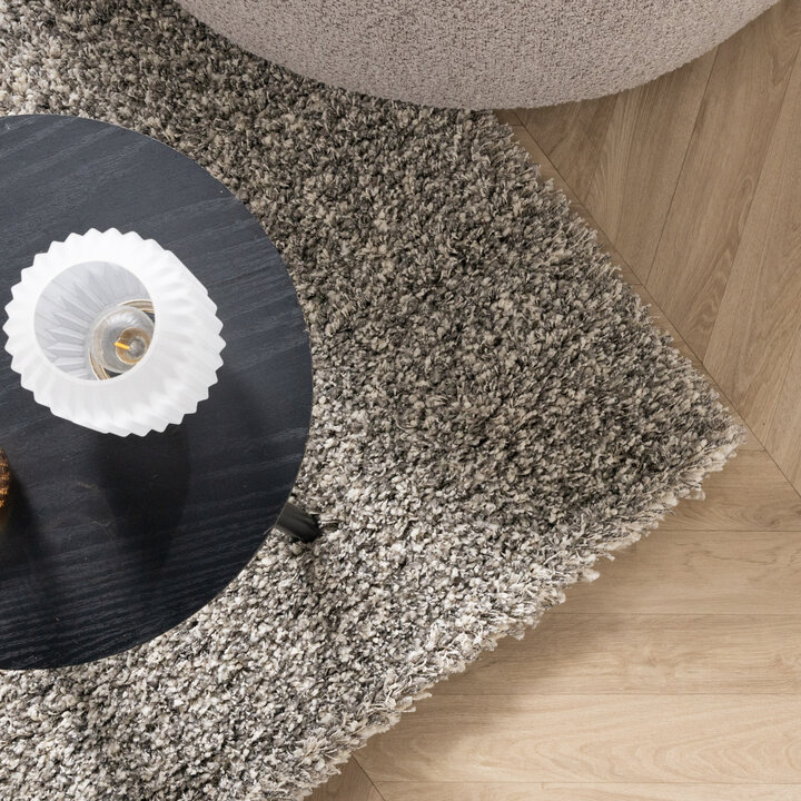 Hochflor Wohnzimmer Teppich - Yves Hellgrau