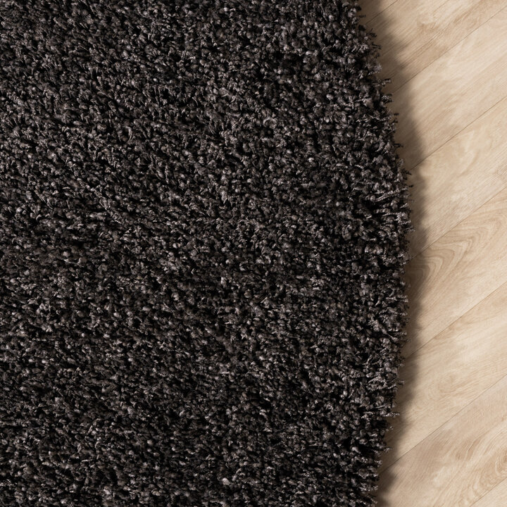 Runder Wohnzimmer Teppich - Yves Anthrazit