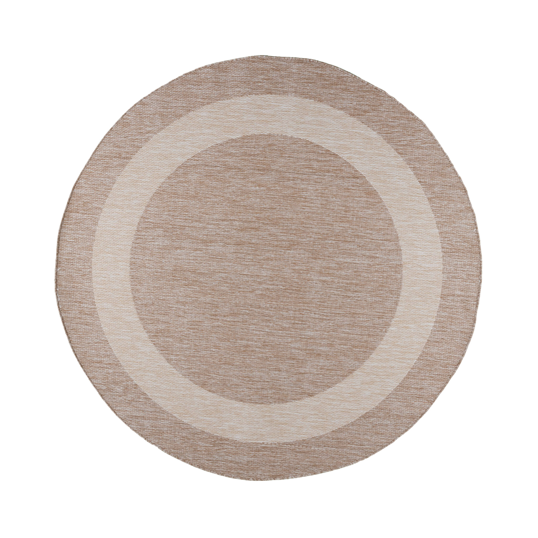 In- & Outdoor Teppich Rund - Sierra Border Beige Creme - sfeer
