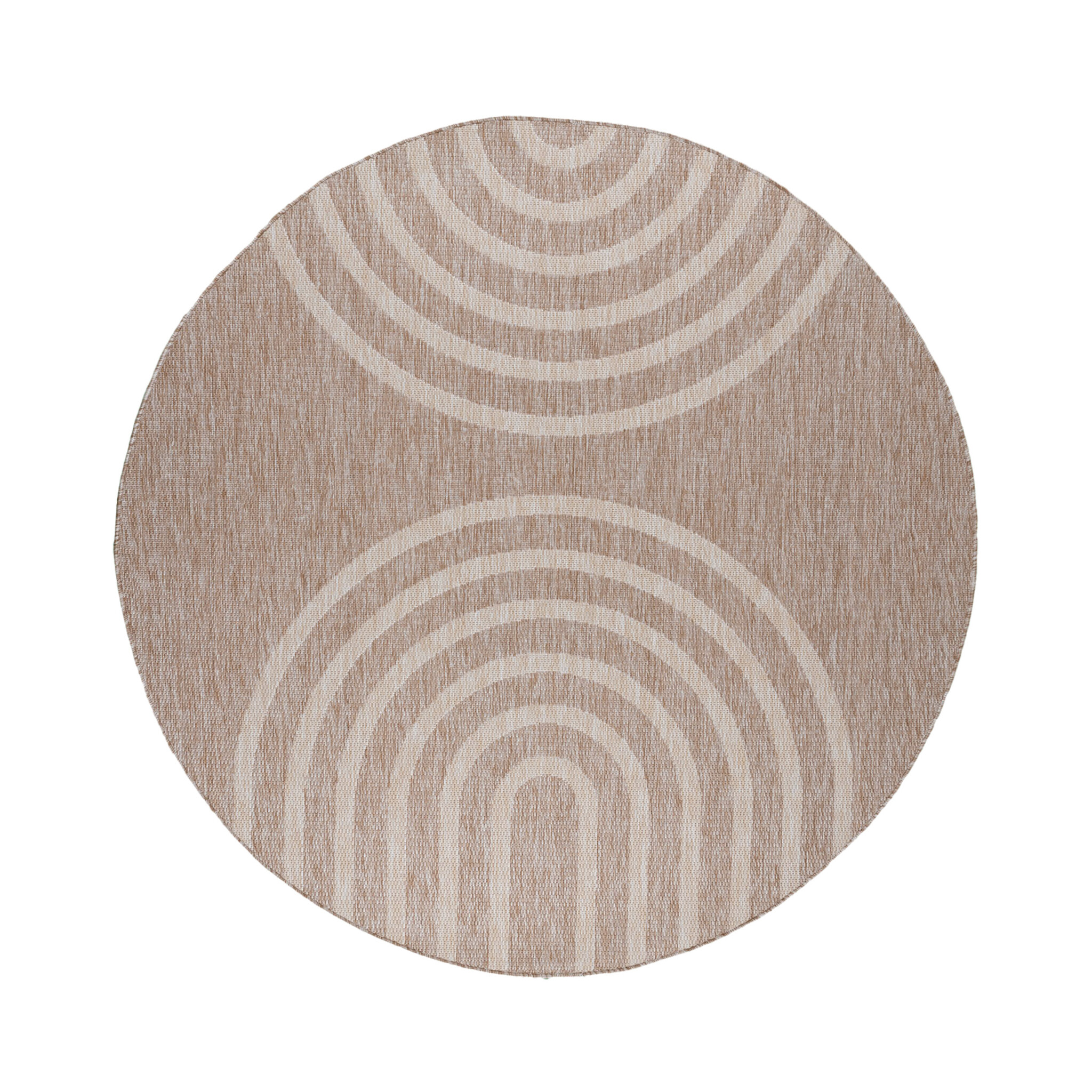 In- & Outdoor Teppich Rund - Sierra Arches Beige Creme - sfeer