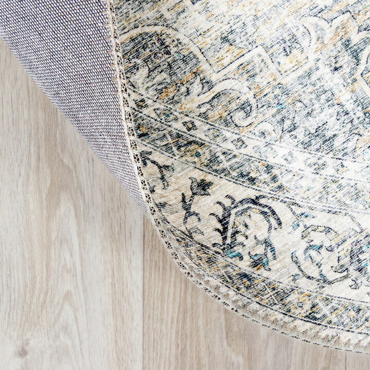 Teppich Vintage Rund - Lago Grau