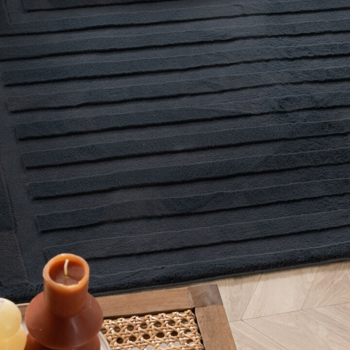 Teppich Organisch - Flowy Lines Anthrazit