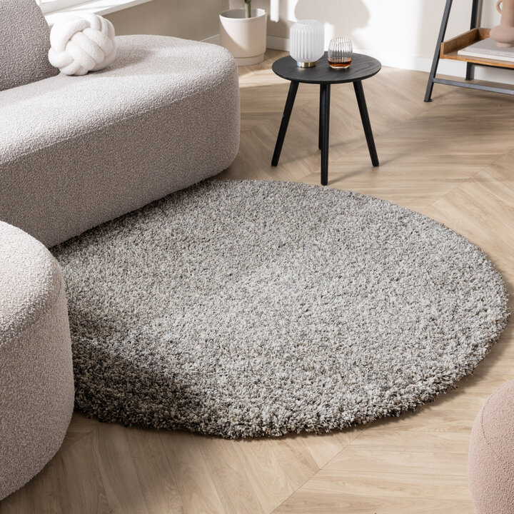 Runder Wohnzimmer Teppich - Yves Hellgrau