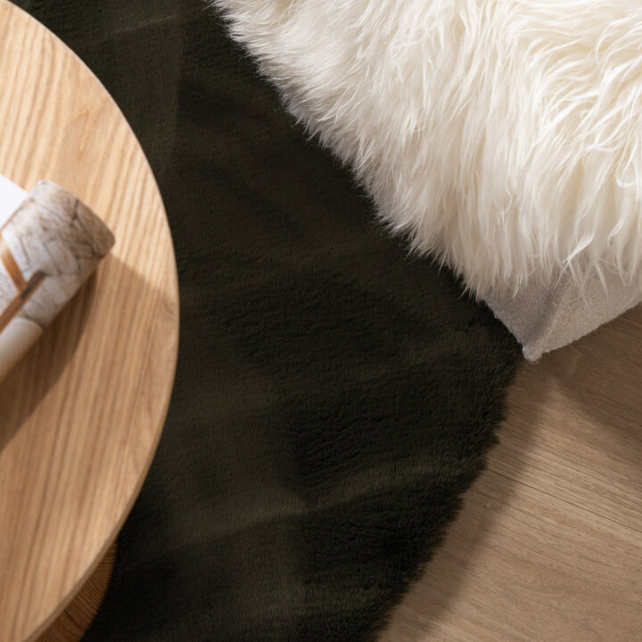 Hochflor Teppich Rund - Comfy Supreme Grün