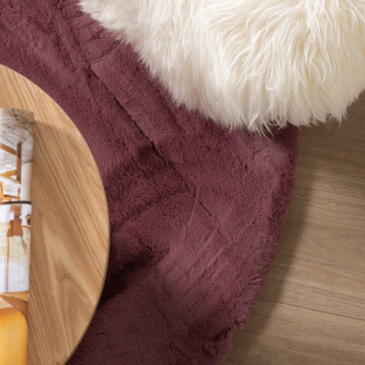 Hochflor Teppich Rund - Comfy Supreme Dunkelrosa