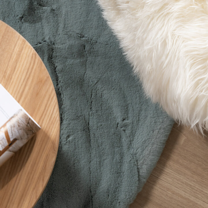 Hochflor Teppich Rund - Comfy Supreme Türkis