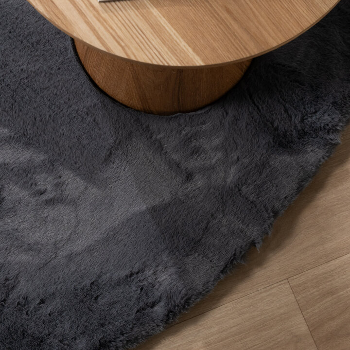 Hochflor Teppich Rund - Comfy Supreme Anthrazit