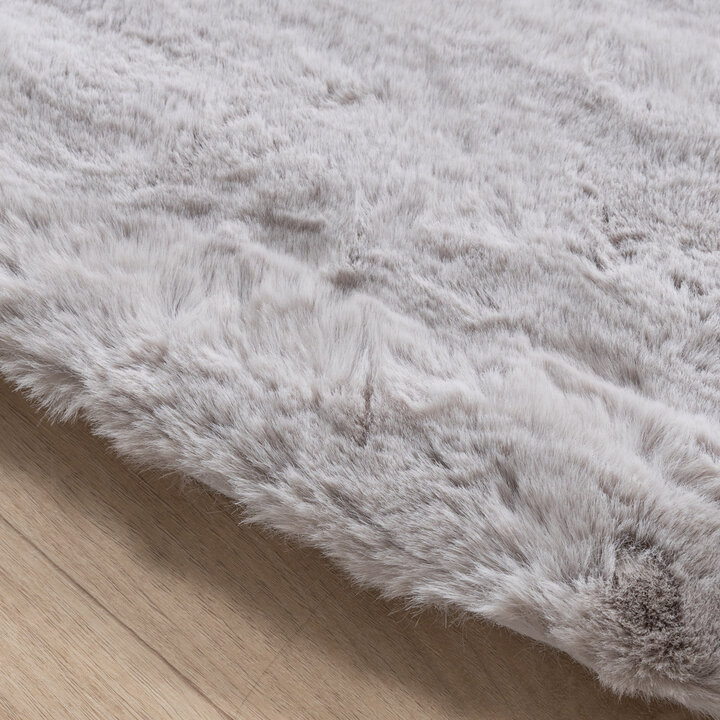 Hochflor Teppich Rund - Comfy Supreme Grau