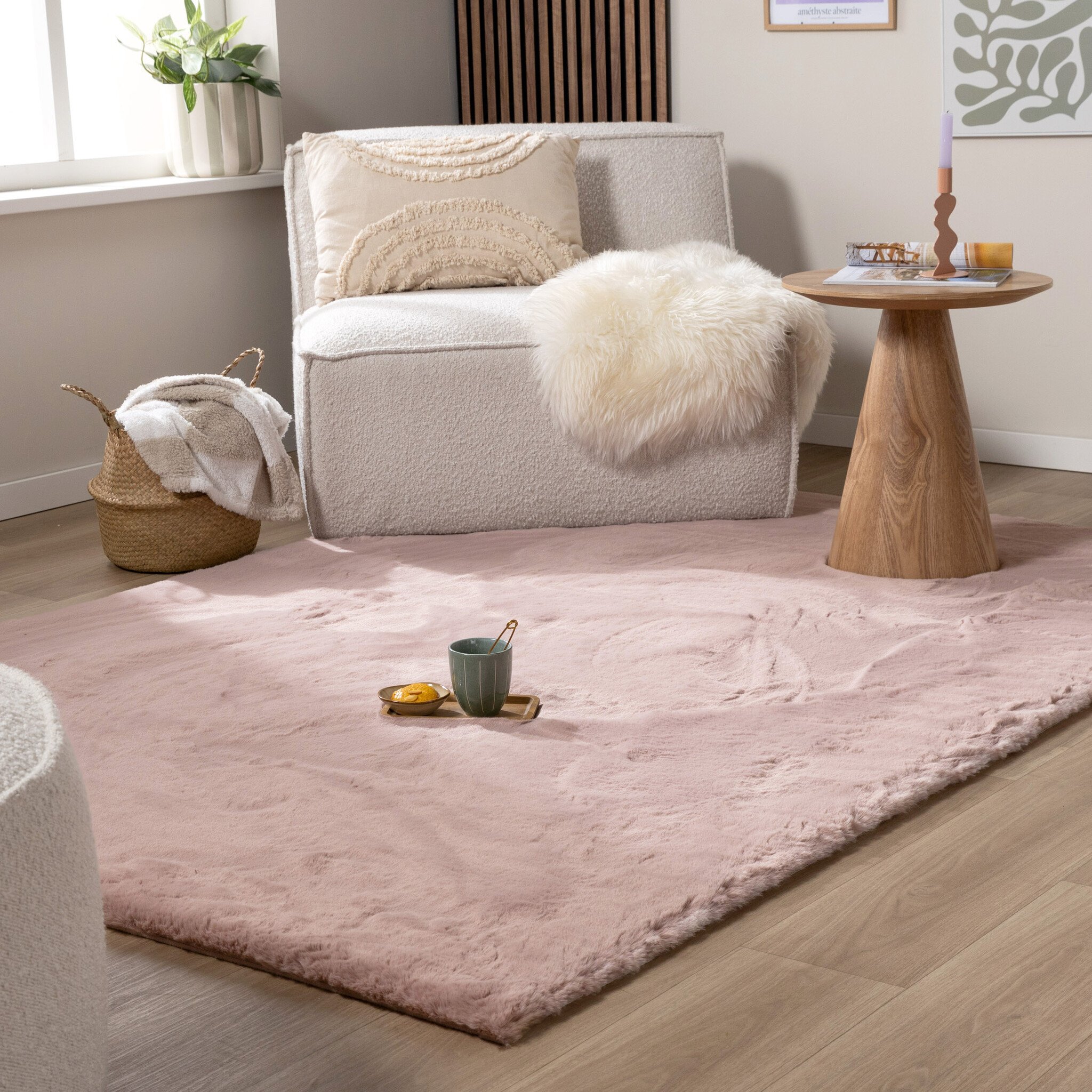 Hochflor Teppich - Comfy Supreme Rosa