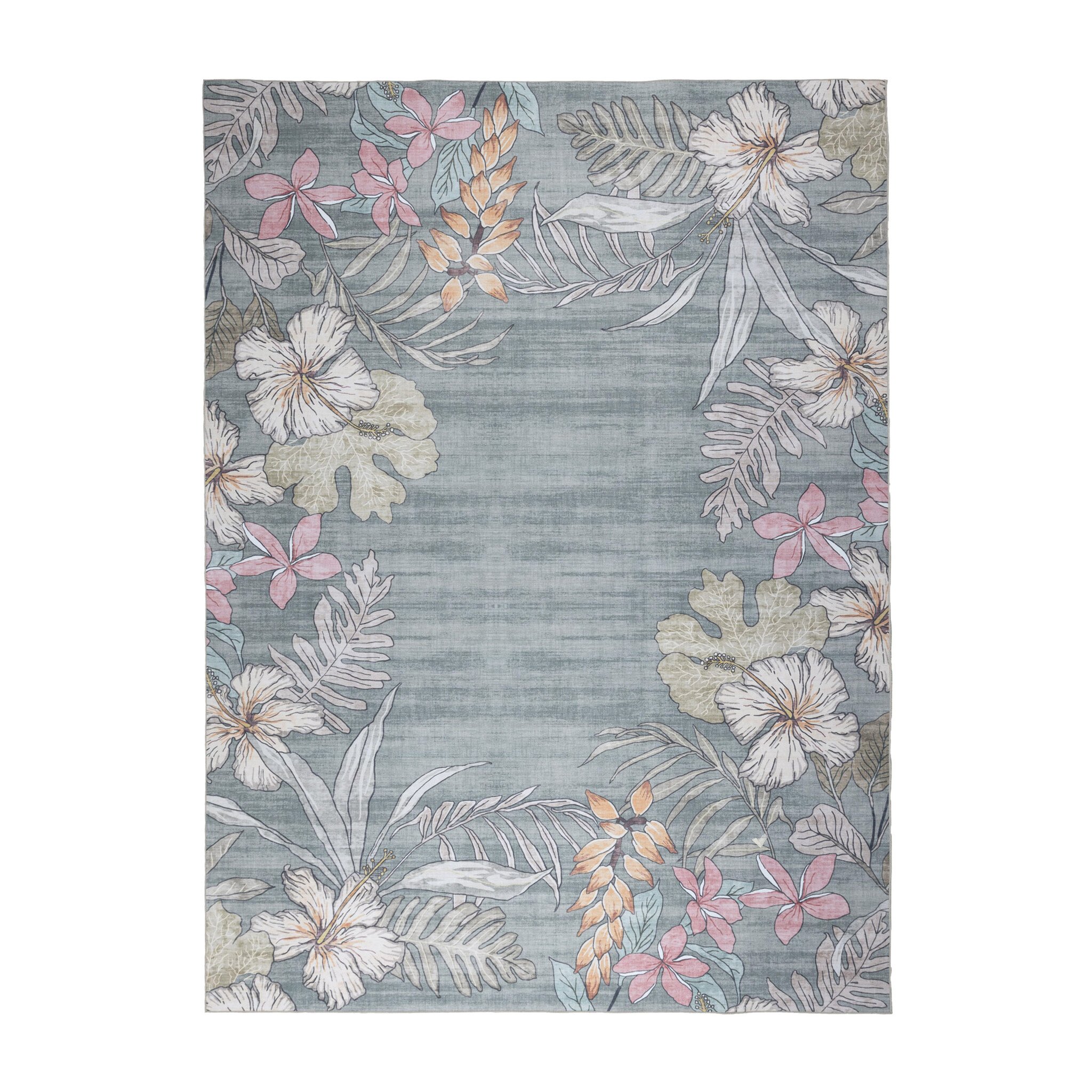 Outdoor Teppich Blumen - Poppy Olivgrün - sfeer