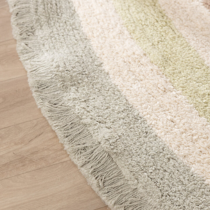 Waschbarer Kinderteppich Rund - Milo Grün