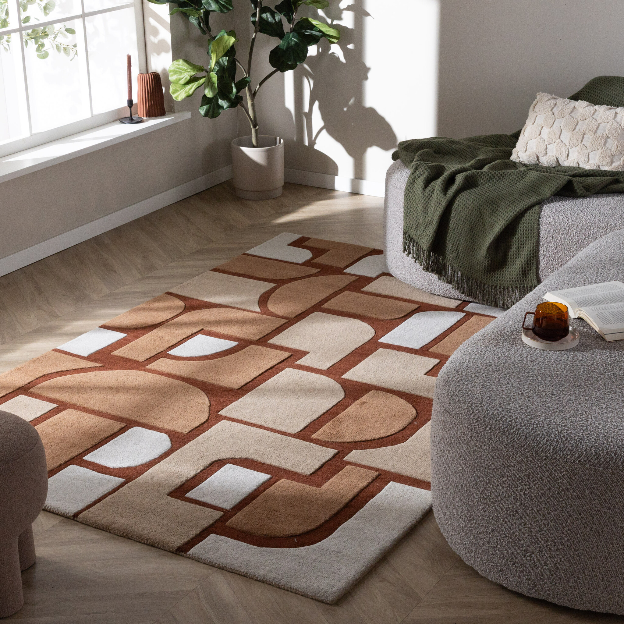 Abstrakt Teppich - Vienna Retro Terra 160x230cm - FRAAI | Home&Living